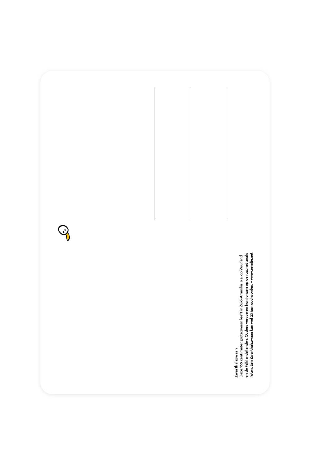 Ansichtkaart met Zwarthalszwaan