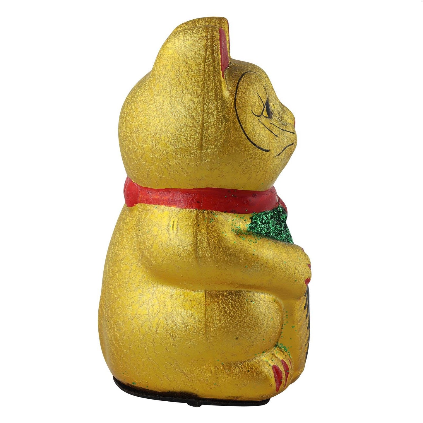 Chat Chanceux doré en céramique 17cm