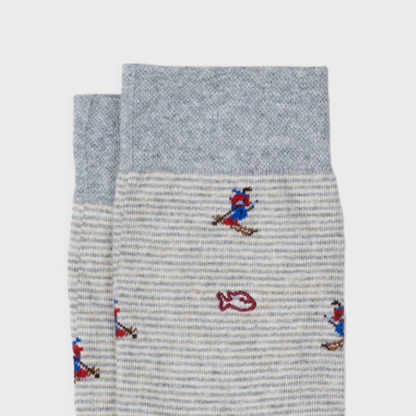 Chaussettes en Coton Peigné à Motifs Piste Rouge