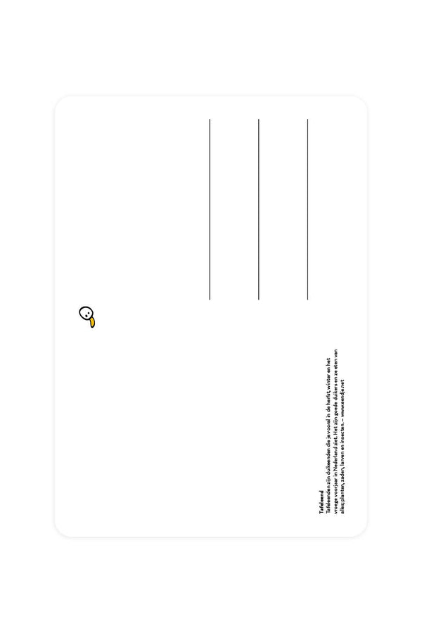 Carte postale avec canard de table