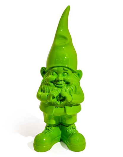 Nain de jardin "Mains en cœur" Vert Fluo M