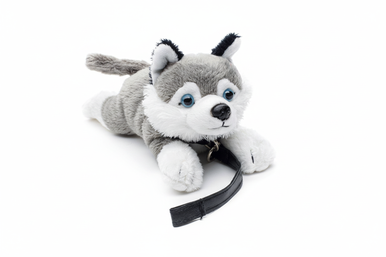 Peluche Husky (avec laisse),