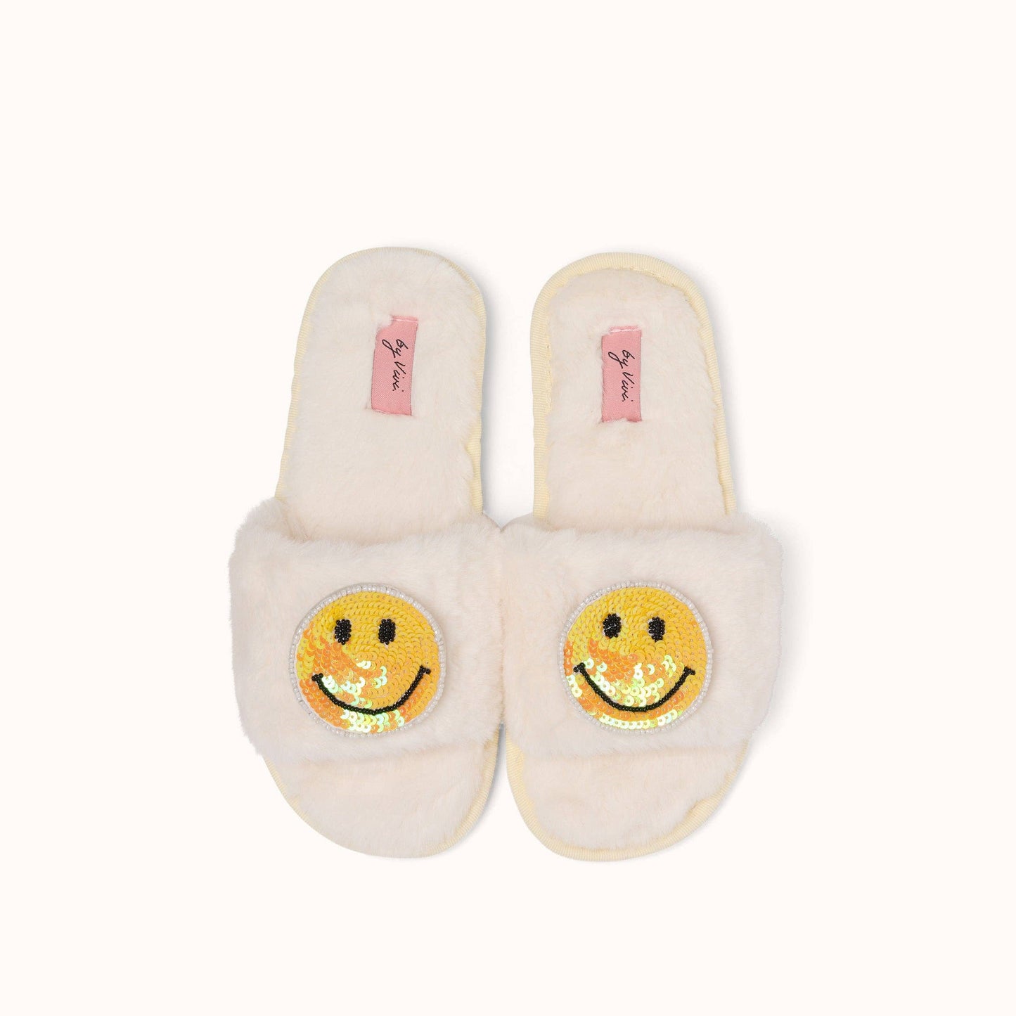 Pair of slippers brooches - Yellow Smiley