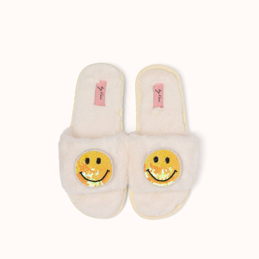 Paire de broches pour Chaussons - Smiley Jaune