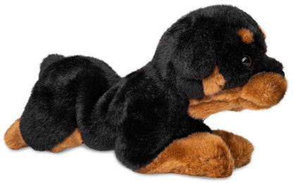 Plush Rottweiler lying down