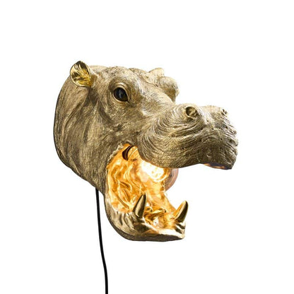 Patty Gold Hippopotamus Wall Sconce