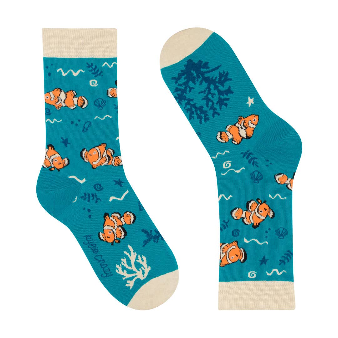 Kids' Cotton Socks, Durable and Fun - Clownfish