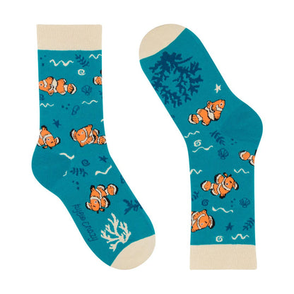 Kids' Cotton Socks, Durable and Fun - Clownfish