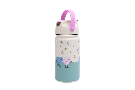 Stainless Steel Insulated Water Bottle for Children with Dancing Hearts
