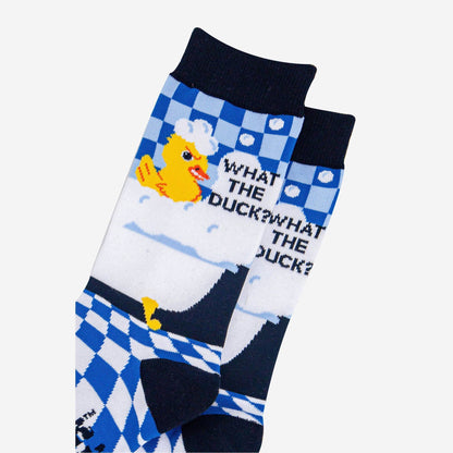 Blue Duck Socks "What the Duck?"