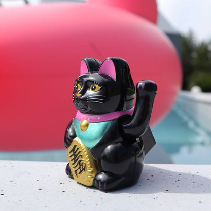 Black Solar Lucky Cat 5cm