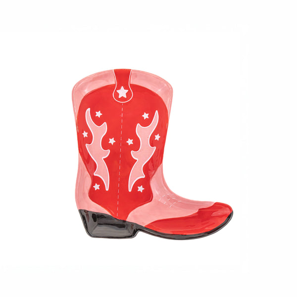 Sieradenschaaltje in de vorm van een cowboylaars - Rood