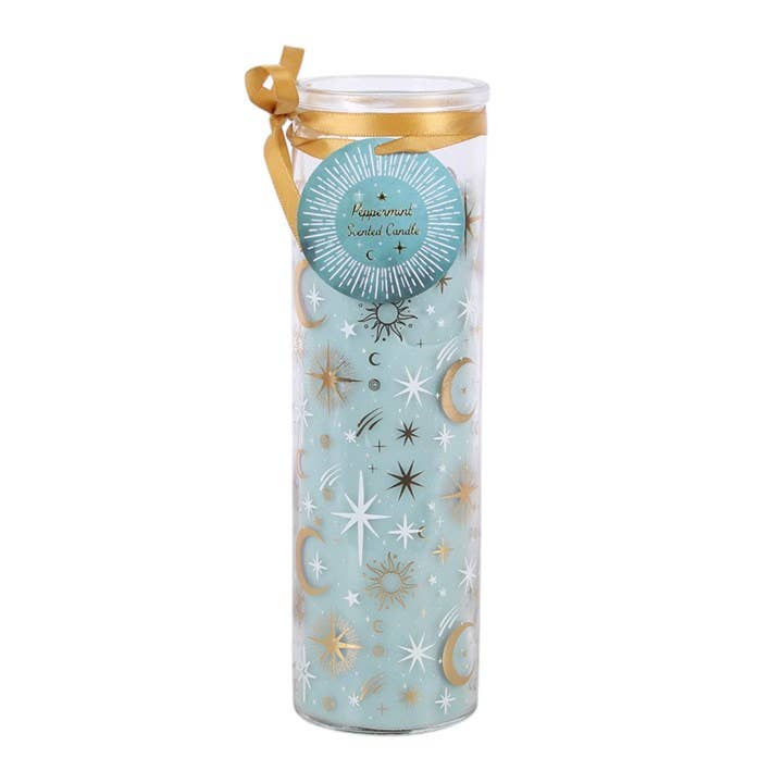 Bougie tube Ciel bleu pastel