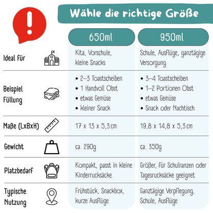 Brotdose mit Fächern, leicht & auslaufsicher - Schildkröte