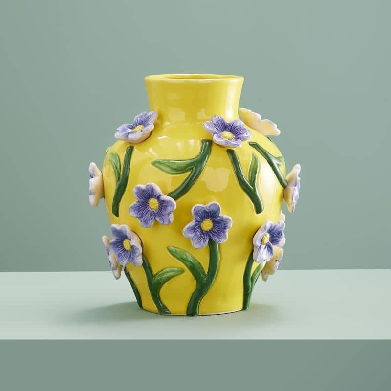 Vase M. Fleurs, Jaune Dolomite, 23 x 23 x 26 cm