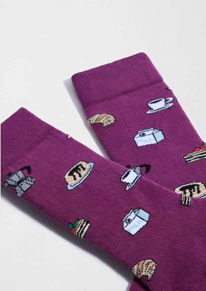 BeSweetBreakfast Violet - 100% Organic Cotton Socks