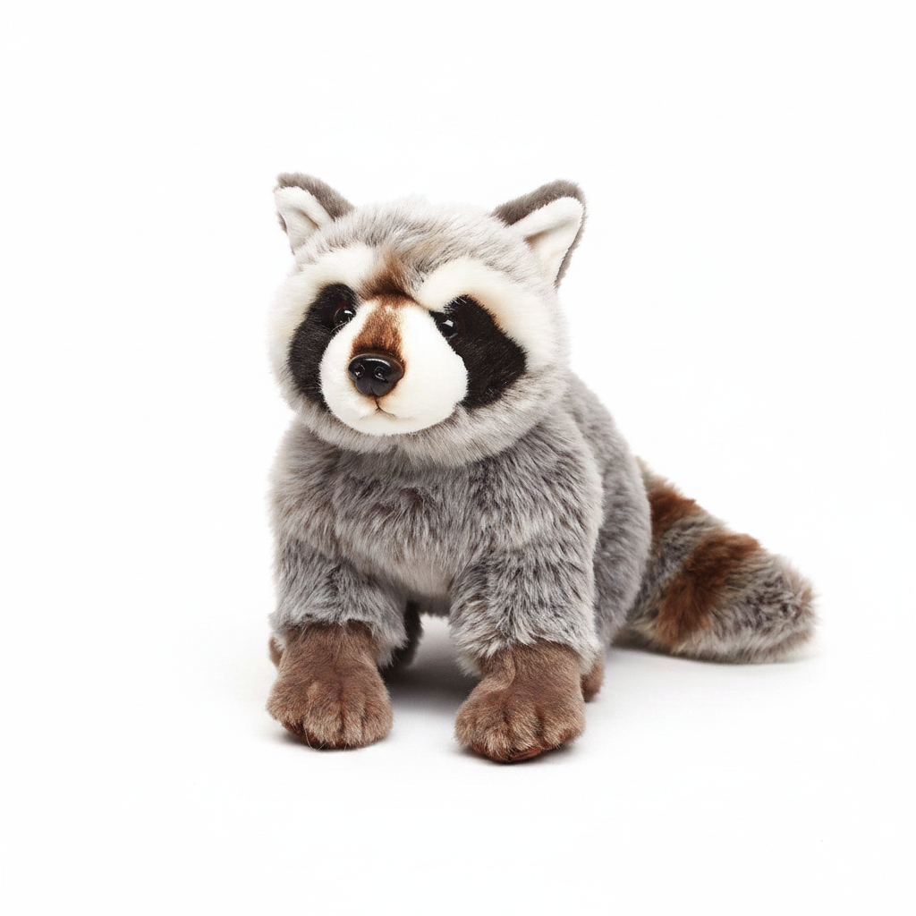 Peluche Raton laveur, assis