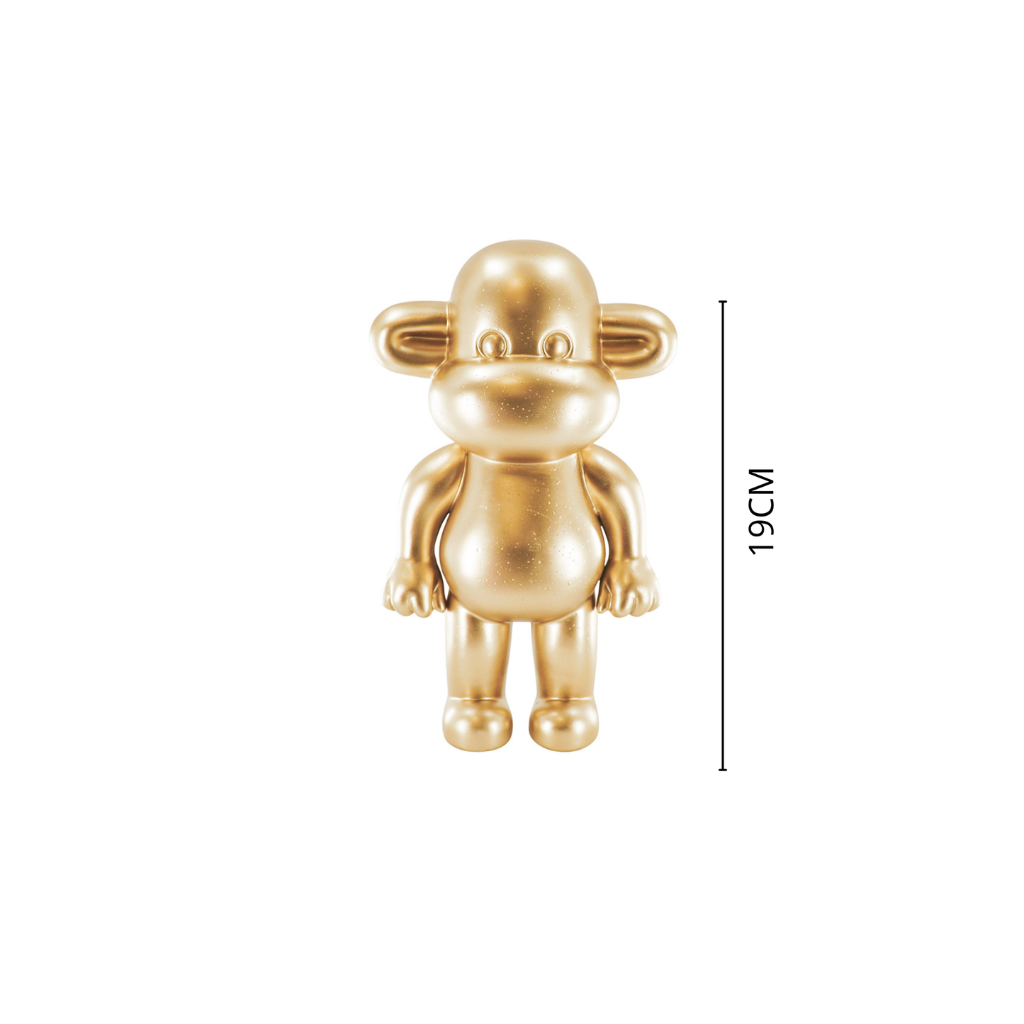 Ornament - Aapje beeldje 'De Legende' - Polyhars - Goud - 11x7x19cm
