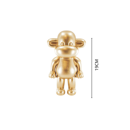 Ornament - Aapje beeldje 'De Legende' - Polyhars - Goud - 11x7x19cm