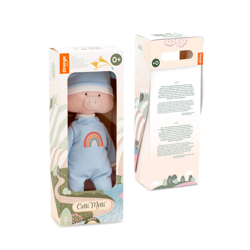 Peluche en coton, Cotti Motti, Nicky le petit cochon-29cm-0+