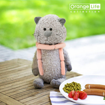 Peluches Buddy le chat avec saucisses, 25 cm