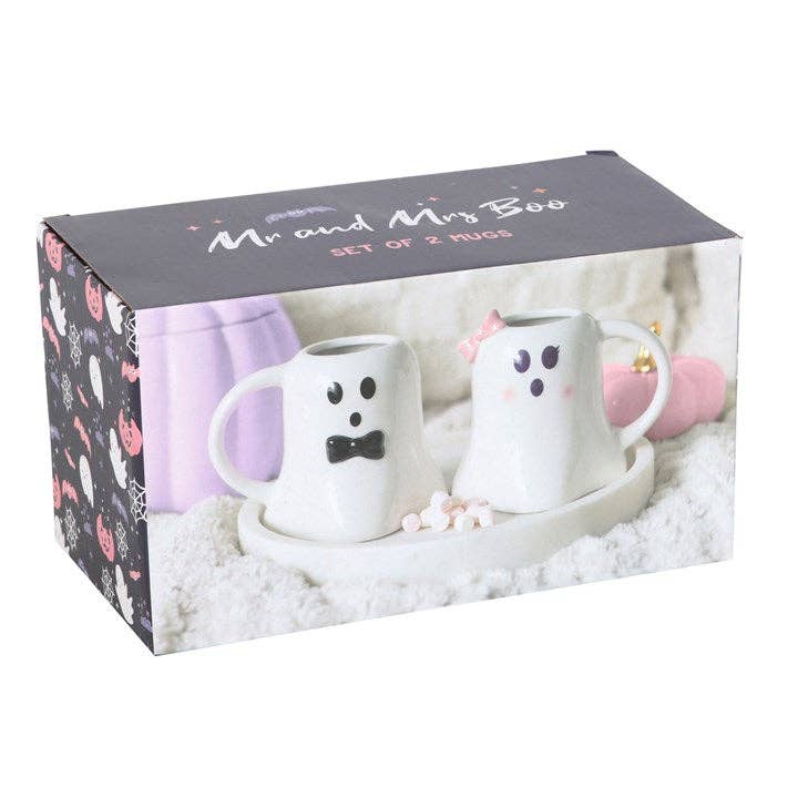 Mr and Mrs Ghost "Boo" Mug Set