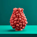 Aardbeivaas, rood aardewerk, 20 x 20 x 25 cm