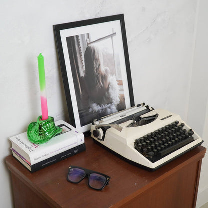 Bougeoir - Chapeau de cowboy - Vert - 13,5x11x7 cm