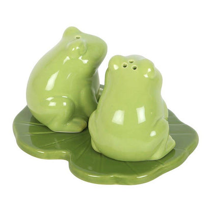 Salt and Pepper Frog on Water Lily