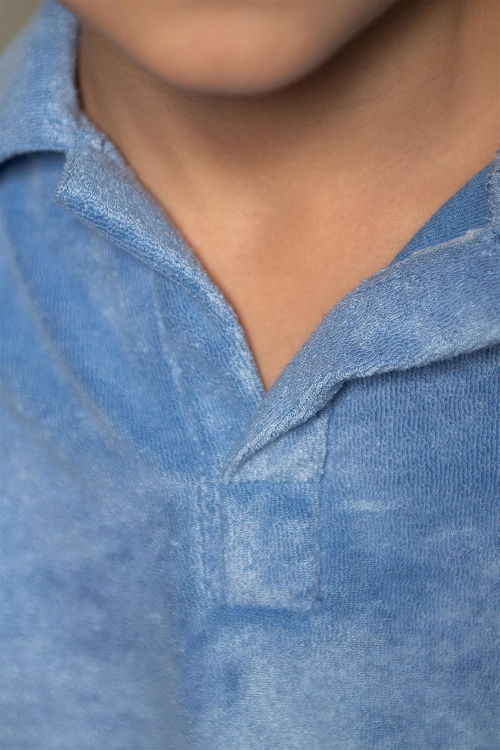 Polo en éponge bleu-gris