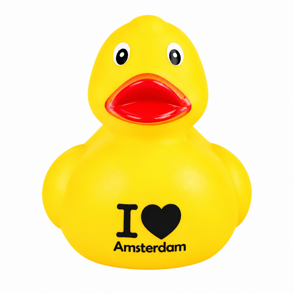 Canard « I LOVE Amsterdam » Dutch Ducky – coloris jaune – vue 1