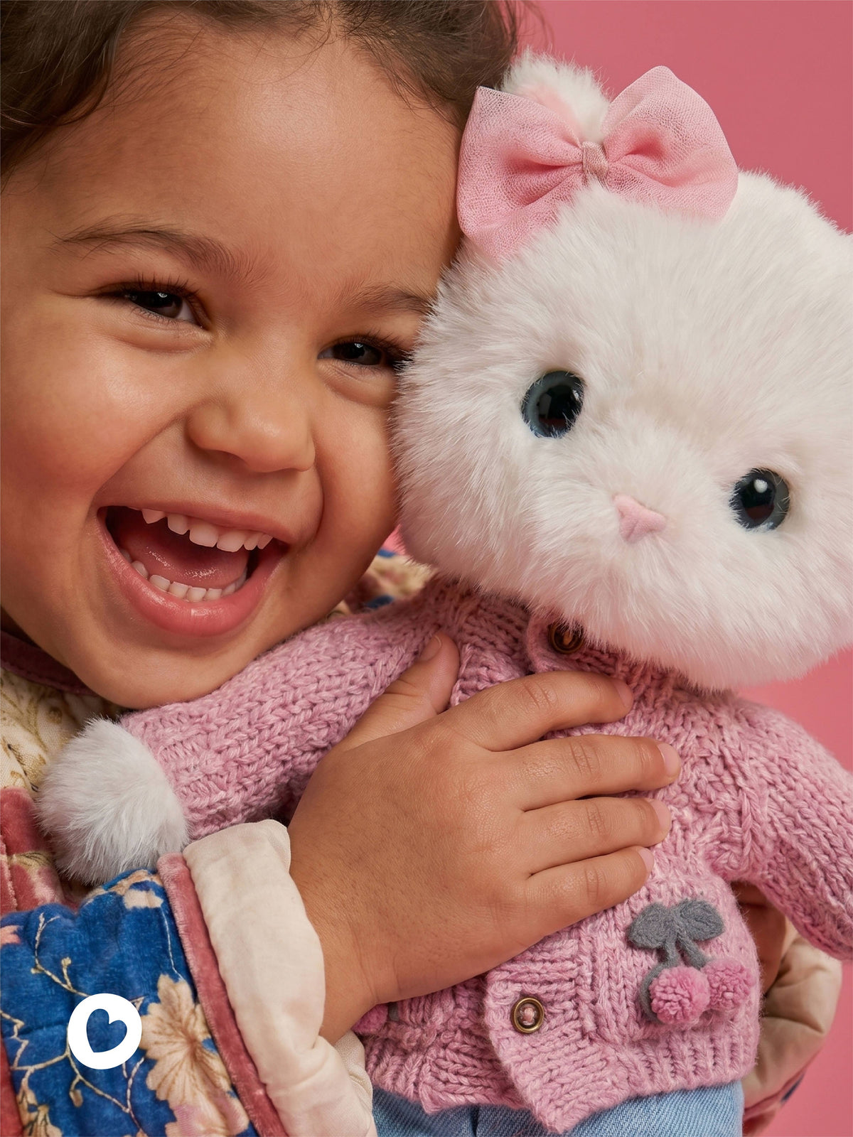 Peluche, Lucky Kitty, Lucky Sophie : Cerises en tricot 38 cm 3+