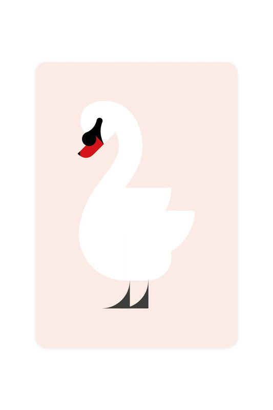 Postcard with mute swan