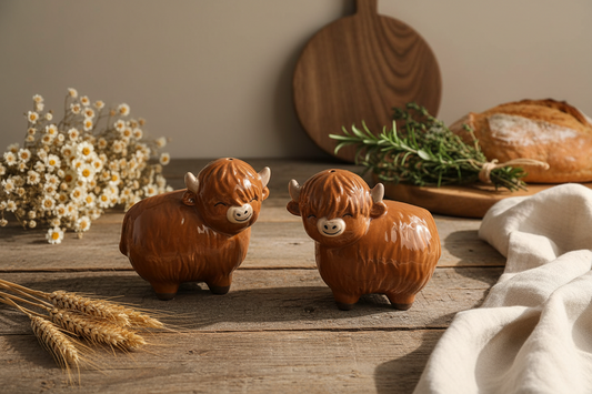 Salt and pepper Highland cow