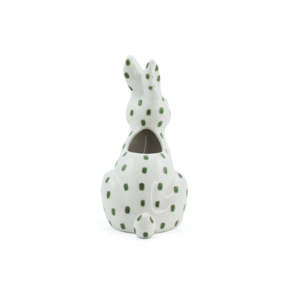Green Woodland Animal Ceramic Hare Shaped Vase