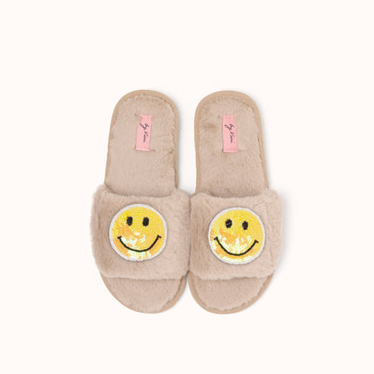 Pair of slippers brooches - Yellow Smiley