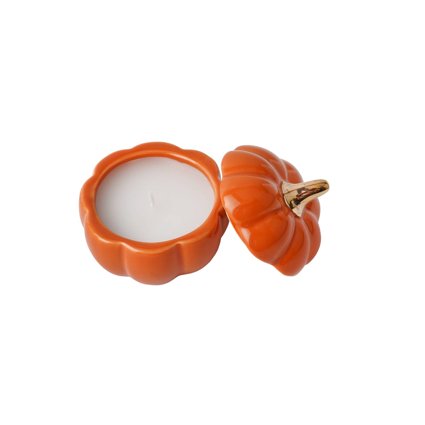 Hug Season Orange Pumpkin Ceramic Candle Holder