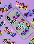Holographic lettering sticker "Shit"
