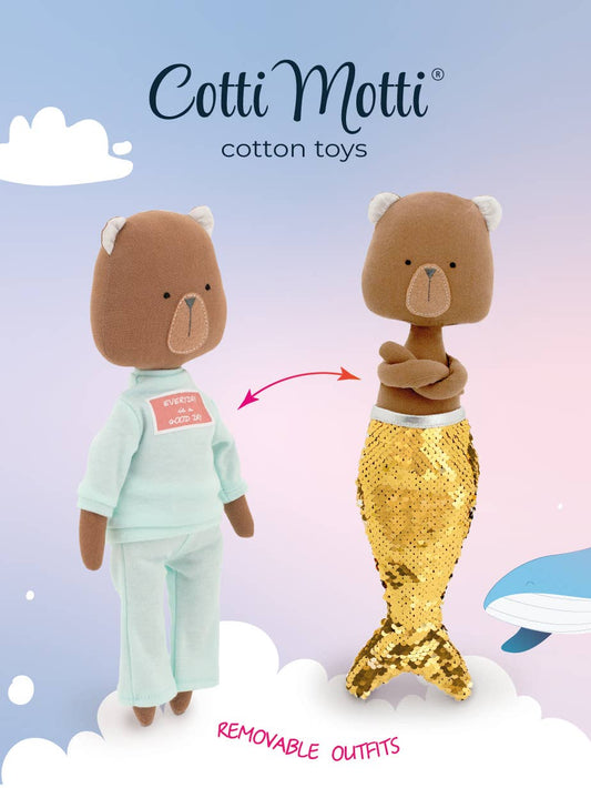 Oscar the Teddy Bear: Mermaid Tail and Clothes Set - 29 cm