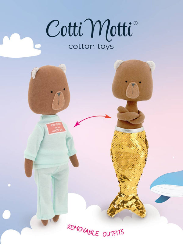 Oscar de Teddybeer: Set met zeemeerminstaart en kleding - 29 cm