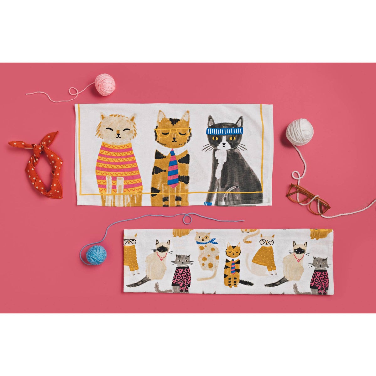 Ensemble de 2 Torchons à Vaisselle Feline Floursack