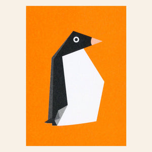 Carte Postale Pingouin Origami