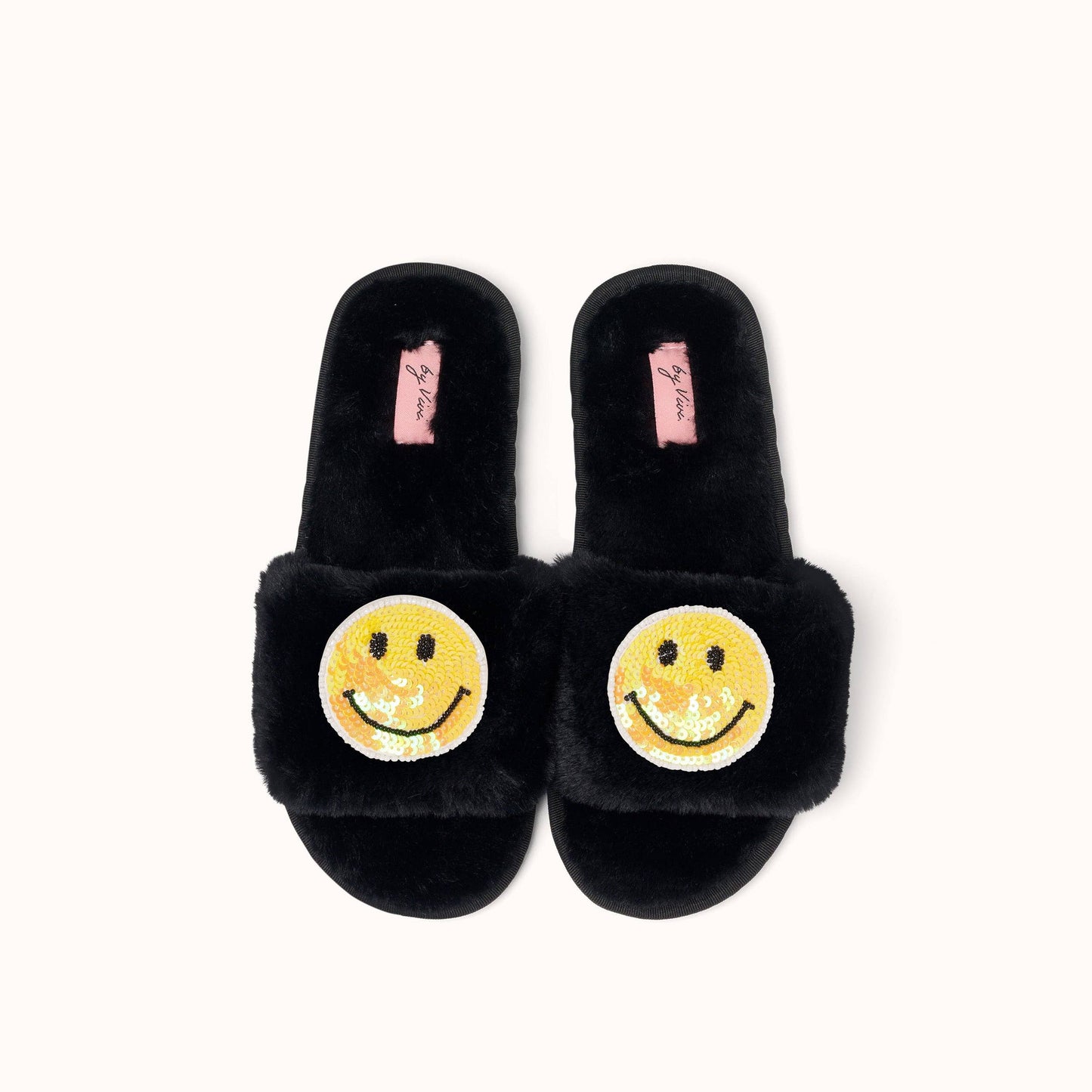 Pair of slippers brooches - Yellow Smiley