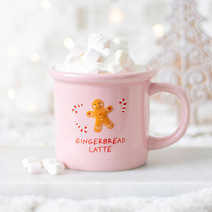 Roze peperkoek kerstmok