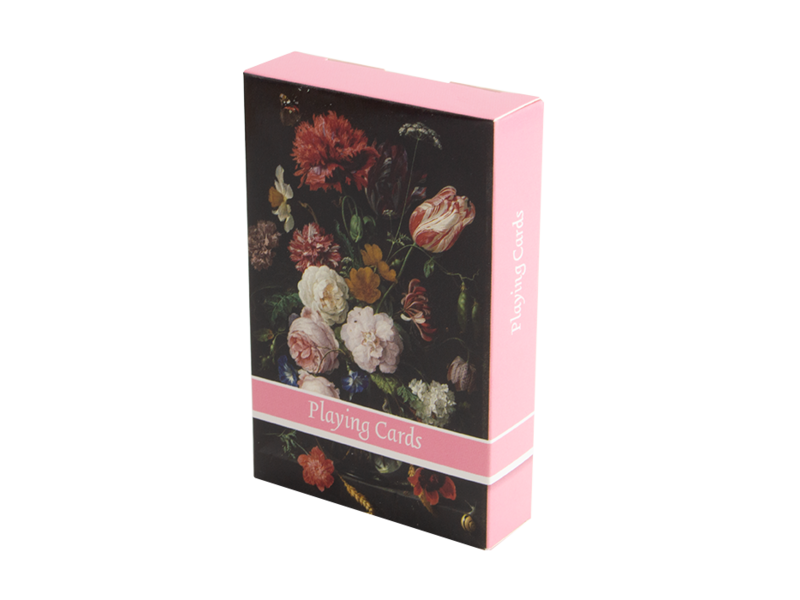 De Heem card game, vase with flowers