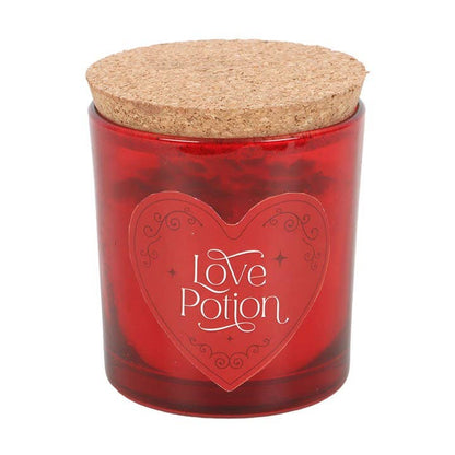 Bougie en cristaux Rouge Jaspe parfum framboise « Love Potion » pour la Saint-Valentin
