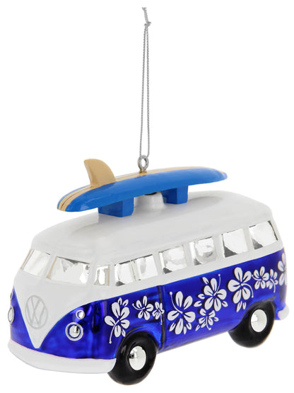 VW T1 Bus Surf Edition Glass Christmas Decoration