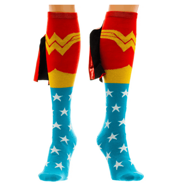 Chaussettes hautes Wonder Woman avec cape brillante