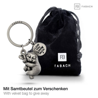 Lazy keychain "I love you slooow much" "Dreamy" with engraving - Cute lucky charm