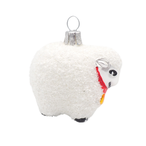 White Sheep Christmas Bauble